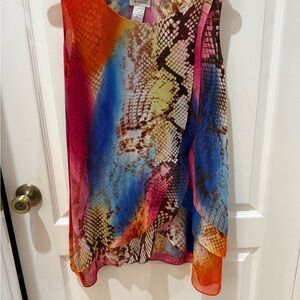 Monroe & Main Multicolor Snake Print Top